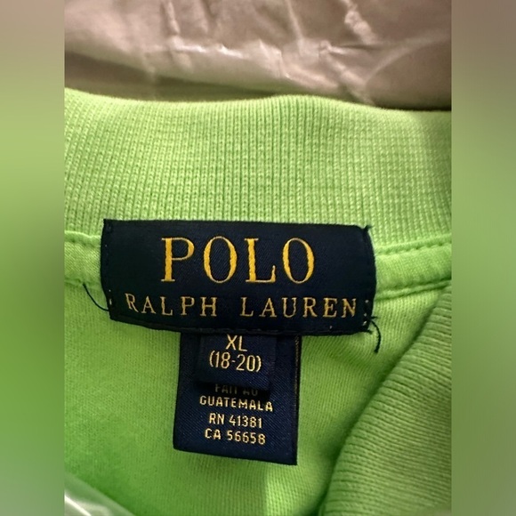 Polo Ralph Lauren green cotton polo shirt Size XL (18-20) - Picture 6 of 6